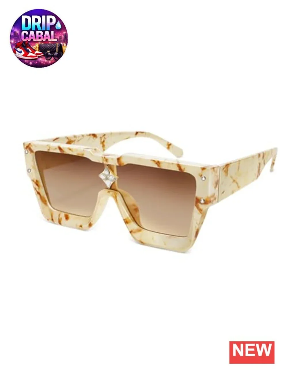 Retro 90s Rimless Square Sunglasses Polarized UV Protection